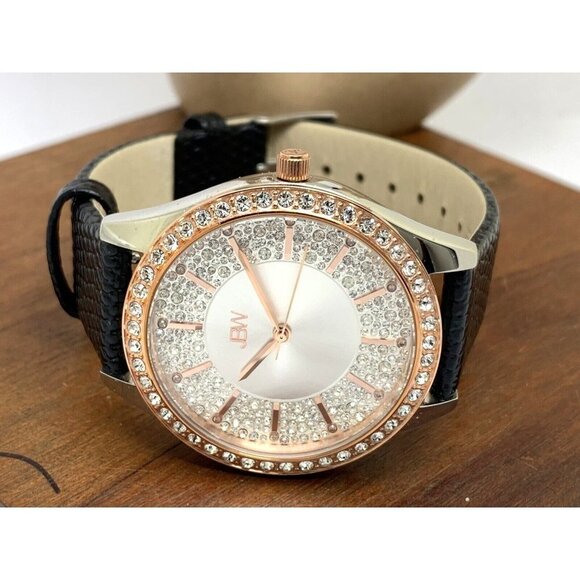 JBW Womens Watch J6367-10C Quartz 10 Year Anniversary Crystals Pave Leat… - Picture 8 of 14